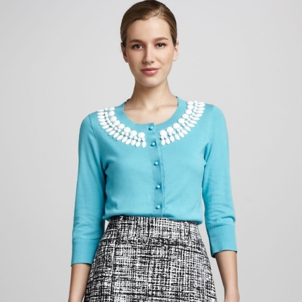 Kate Spade Turquoise Beaded Cardigan